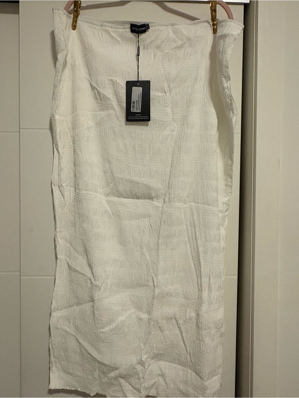 *4 for $30* Pretty Little Thing Plus White Textured Sheer Maxi Skirt